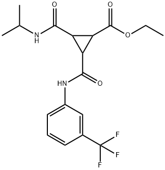 ETHYL 2-[(ISOPROPYLAMINO)CARBONYL]-3-([3-(TRIFLUOROMETHYL)ANILINO]CARBONYL)CYCLOPROPANECARBOXYLATE Struktur