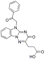 3-[3-OXO-5-(2-OXO-2-PHENYLETHYL)-3,5-DIHYDRO[1,2,4]TRIAZINO[2,3-A]BENZIMIDAZOL-2-YL]PROPANOIC ACID Struktur