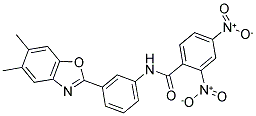 N-[3-(5,6-DIMETHYL-BENZOOXAZOL-2-YL)-PHENYL]-2,4-DINITRO-BENZAMIDE Struktur