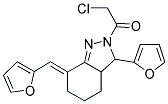 2-CHLORO-1-(3-FURAN-2-YL-7-FURAN-2-YLMETHYLENE-3,3A,4,5,6,7-HEXAHYDRO-INDAZOL-2-YL)-ETHANONE Struktur