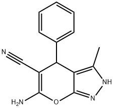 6-AMINO-3-METHYL-4-PHENYL-2,4-DIHYDRO-PYRANO[2,3-C]PYRAZOLE-5-CARBONITRILE Struktur