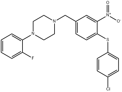 1-(4-[(4-CHLOROPHENYL)SULFANYL]-3-NITROBENZYL)-4-(2-FLUOROPHENYL)PIPERAZINE Struktur