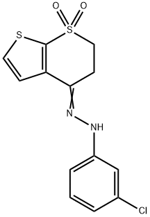 2,3-DIHYDRO-1LAMBDA6-THIENO[2,3-B]THIOPYRAN-1,1,4-TRIONE 4-[N-(3-CHLOROPHENYL)HYDRAZONE] Struktur