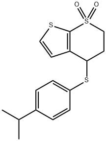 4-[(4-ISOPROPYLPHENYL)SULFANYL]-3,4-DIHYDRO-1LAMBDA6-THIENO[2,3-B]THIOPYRAN-1,1(2H)-DIONE Struktur