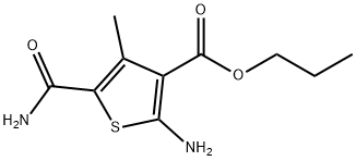 2-AMINO-5-CARBAMOYL-4-METHYL-THIOPHENE-3-CARBOXYLIC ACID PROPYL ESTER Struktur