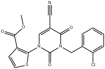 METHYL 2-[3-(2-CHLOROBENZYL)-5-CYANO-2,4-DIOXO-3,4-DIHYDRO-1(2H)-PYRIMIDINYL]-3-THIOPHENECARBOXYLATE Struktur