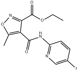 ETHYL 4-([(5-IODO-2-PYRIDINYL)AMINO]CARBONYL)-5-METHYL-3-ISOXAZOLECARBOXYLATE Struktur