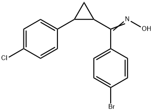 (4-BROMOPHENYL)[2-(4-CHLOROPHENYL)CYCLOPROPYL]METHANONE OXIME Struktur