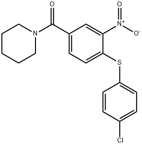 (4-[(4-CHLOROPHENYL)SULFANYL]-3-NITROPHENYL)(PIPERIDINO)METHANONE Struktur