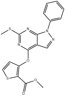 METHYL 3-([6-(METHYLSULFANYL)-1-PHENYL-1H-PYRAZOLO[3,4-D]PYRIMIDIN-4-YL]OXY)-2-THIOPHENECARBOXYLATE Struktur