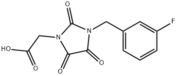 2-[3-(3-FLUOROBENZYL)-2,4,5-TRIOXO-1-IMIDAZOLIDINYL]ACETIC ACID Struktur