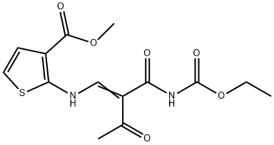 METHYL 2-[((E)-2-([(ETHOXYCARBONYL)AMINO]CARBONYL)-3-OXO-1-BUTENYL)AMINO]-3-THIOPHENECARBOXYLATE Struktur