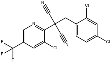 2-[3-CHLORO-5-(TRIFLUOROMETHYL)-2-PYRIDINYL]-2-(2,4-DICHLOROBENZYL)MALONONITRILE Struktur