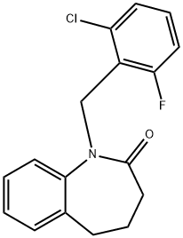 1-(2-CHLORO-6-FLUOROBENZYL)-1,3,4,5-TETRAHYDRO-2H-1-BENZAZEPIN-2-ONE Struktur