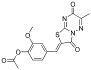 2-METHOXY-4-[(Z)-(6-METHYL-3,7-DIOXO-7H-[1,3]THIAZOLO[3,2-B][1,2,4]TRIAZIN-2(3H)-YLIDENE)METHYL]PHENYL ACETATE Struktur