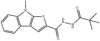 N'-(2,2-DIMETHYLPROPANOYL)-8-METHYL-8H-THIENO[2,3-B]INDOLE-2-CARBOHYDRAZIDE Struktur