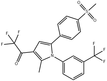 2,2,2-TRIFLUORO-1-(2-METHYL-5-[4-(METHYLSULFONYL)PHENYL]-1-[3-(TRIFLUOROMETHYL)PHENYL]-1H-PYRROL-3-YL)-1-ETHANONE Struktur