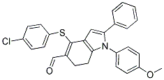 4-[(4-CHLOROPHENYL)SULFANYL]-1-(4-METHOXYPHENYL)-2-PHENYL-6,7-DIHYDRO-1H-INDOLE-5-CARBALDEHYDE Struktur