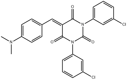 1,3-BIS(3-CHLOROPHENYL)-5-((4-(DIMETHYLAMINO)PHENYL)METHYLENE)-1,3-DIAZAPERHYDROINE-2,4,6-TRIONE Struktur