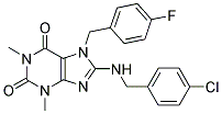 8-[(4-CHLOROBENZYL)AMINO]-7-(4-FLUOROBENZYL)-1,3-DIMETHYL-3,7-DIHYDRO-1H-PURINE-2,6-DIONE Struktur