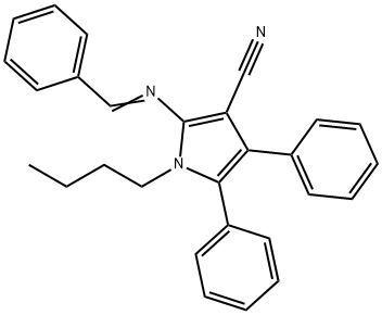 1-BUTYL-4,5-DIPHENYL-2-([(E)-PHENYLMETHYLIDENE]AMINO)-1H-PYRROLE-3-CARBONITRILE Struktur