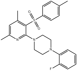 1-(4,6-DIMETHYL-3-[(4-METHYLPHENYL)SULFONYL]-2-PYRIDINYL)-4-(2-FLUOROPHENYL)PIPERAZINE Struktur