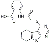 2-[[(5,6,7,8-TETRAHYDRO[1]BENZOTHIENO[2,3-D]PYRIMIDIN-4-YLTHIO)ACETYL]AMINO]BENZOIC ACID Struktur