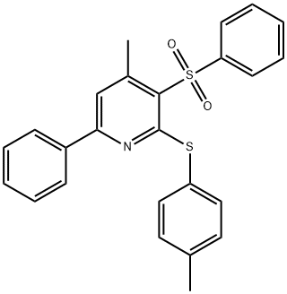 4-METHYL-2-[(4-METHYLPHENYL)SULFANYL]-6-PHENYL-3-(PHENYLSULFONYL)PYRIDINE Struktur