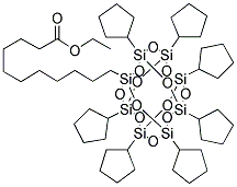 ETHYL 3,5,7,9,11,13,15-HEPTACYCLOPENTYLPENTACYCLO[9.5.1.1(3,9).1(5,15).1(7,13)]OCTASILOXANE-1-UNDECANOATE Struktur