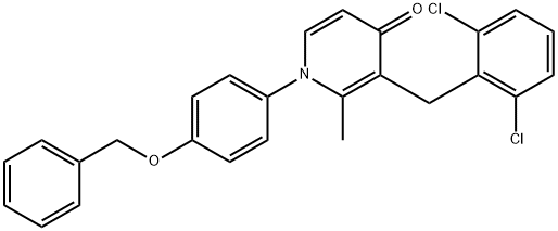 1-[4-(BENZYLOXY)PHENYL]-3-(2,6-DICHLOROBENZYL)-2-METHYL-4(1H)-PYRIDINONE Struktur