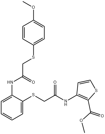 METHYL 3-[(2-([2-((2-[(4-METHOXYPHENYL)SULFANYL]ACETYL)AMINO)PHENYL]SULFANYL)ACETYL)AMINO]-2-THIOPHENECARBOXYLATE Struktur