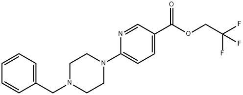 2,2,2-TRIFLUOROETHYL 6-(4-BENZYLPIPERAZINO)NICOTINATE Struktur