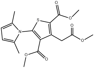 DIMETHYL 5-(2,5-DIMETHYL-1H-PYRROL-1-YL)-3-(2-METHOXY-2-OXOETHYL)-2,4-THIOPHENEDICARBOXYLATE Struktur