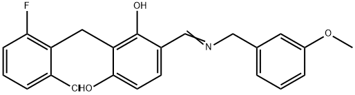 2-(2-CHLORO-6-FLUOROBENZYL)-4-([(3-METHOXYBENZYL)IMINO]METHYL)-1,3-BENZENEDIOL Struktur