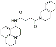 4-OXO-N-[(2,3,6,7-TETRAHYDRO-(1H,5H)-BENZO[IJ]QUINOLIZIN-3-YL)AMINO]-4-(1,2,3,4-TETRAHYDROISOQUINOLIN-2-YL)BUTANAMIDE Struktur