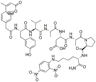 (7-METHOXYCOUMARIN-4-YL)ACETYL-L-TYROSYL-L-VALYL-L-ALANYL-L-ASPARTYL-L-ALANYL-L-PROLYL-N-EPSILON-(2,4-DINITROPHENYL)-L-LYSINE AMIDE Struktur