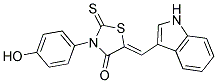 (5Z)-3-(4-HYDROXYPHENYL)-5-(1H-INDOL-3-YLMETHYLENE)-2-THIOXO-1,3-THIAZOLIDIN-4-ONE Struktur