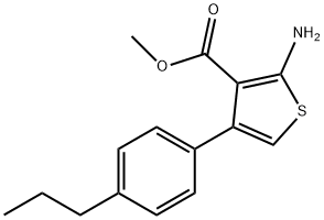 2-AMINO-4-(4-PROPYL-PHENYL)-THIOPHENE-3-CARBOXYLIC ACID METHYL ESTER Struktur