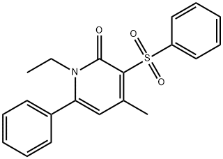 1-ETHYL-4-METHYL-6-PHENYL-3-(PHENYLSULFONYL)-2(1H)-PYRIDINONE Struktur