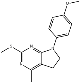 7-(4-METHOXYPHENYL)-4-METHYL-2-(METHYLSULFANYL)-6,7-DIHYDRO-5H-PYRROLO[2,3-D]PYRIMIDINE Struktur