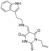 (5E)-1-ALLYL-5-({[2-(1H-INDOL-3-YL)ETHYL]AMINO}METHYLENE)-2-THIOXODIHYDROPYRIMIDINE-4,6(1H,5H)-DIONE Struktur