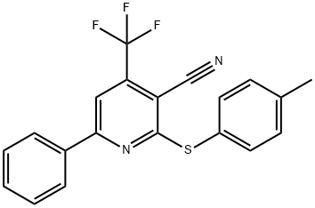 2-[(4-METHYLPHENYL)SULFANYL]-6-PHENYL-4-(TRIFLUOROMETHYL)NICOTINONITRILE Struktur