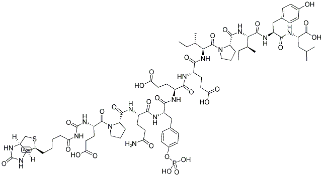 BIOTIN-EPSILON-AMINOCAPROYL-GLU-PRO-GLN-TYR(PO3H2)-GLU-GLU-ILE-PRO-ILE-TYR-LEU Struktur