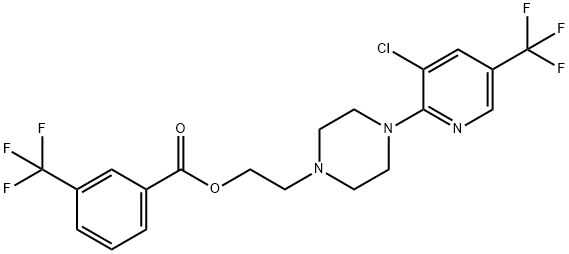 2-(4-[3-CHLORO-5-(TRIFLUOROMETHYL)-2-PYRIDINYL]PIPERAZINO)ETHYL 3-(TRIFLUOROMETHYL)BENZENECARBOXYLATE Struktur