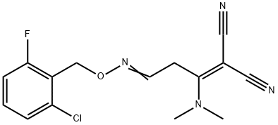 2-[3-([(2-CHLORO-6-FLUOROBENZYL)OXY]IMINO)-1-(DIMETHYLAMINO)PROPYLIDENE]MALONONITRILE Struktur