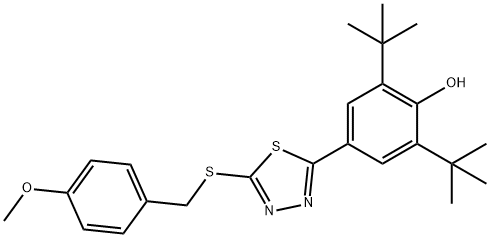 2,6-DI(TERT-BUTYL)-4-(5-[(4-METHOXYBENZYL)SULFANYL]-1,3,4-THIADIAZOL-2-YL)BENZENOL Struktur