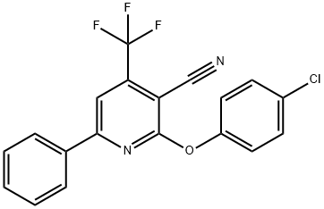 2-(4-CHLOROPHENOXY)-6-PHENYL-4-(TRIFLUOROMETHYL)NICOTINONITRILE Struktur