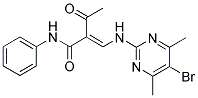 2-ACETYL-3-((5-BROMO-4,6-DIMETHYLPYRIMIDIN-2-YL)AMINO)-N-PHENYLPROP-2-ENAMIDE Struktur