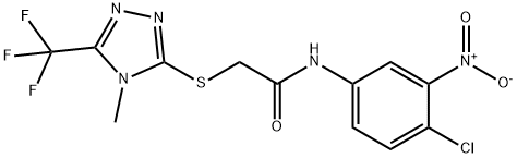 N-(4-CHLORO-3-NITROPHENYL)-2-([4-METHYL-5-(TRIFLUOROMETHYL)-4H-1,2,4-TRIAZOL-3-YL]SULFANYL)ACETAMIDE Struktur