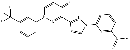 3-[1-(3-NITROPHENYL)-1H-PYRAZOL-3-YL]-1-[3-(TRIFLUOROMETHYL)PHENYL]-4(1H)-PYRIDAZINONE Struktur